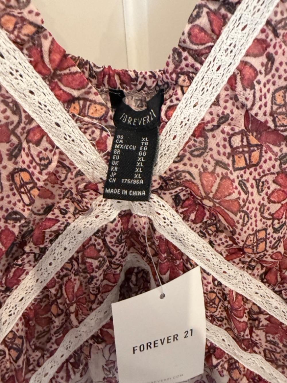 NWT - Forever 21 Pink Floral Patchwork Maxi Dress - Picture 5 of 8
